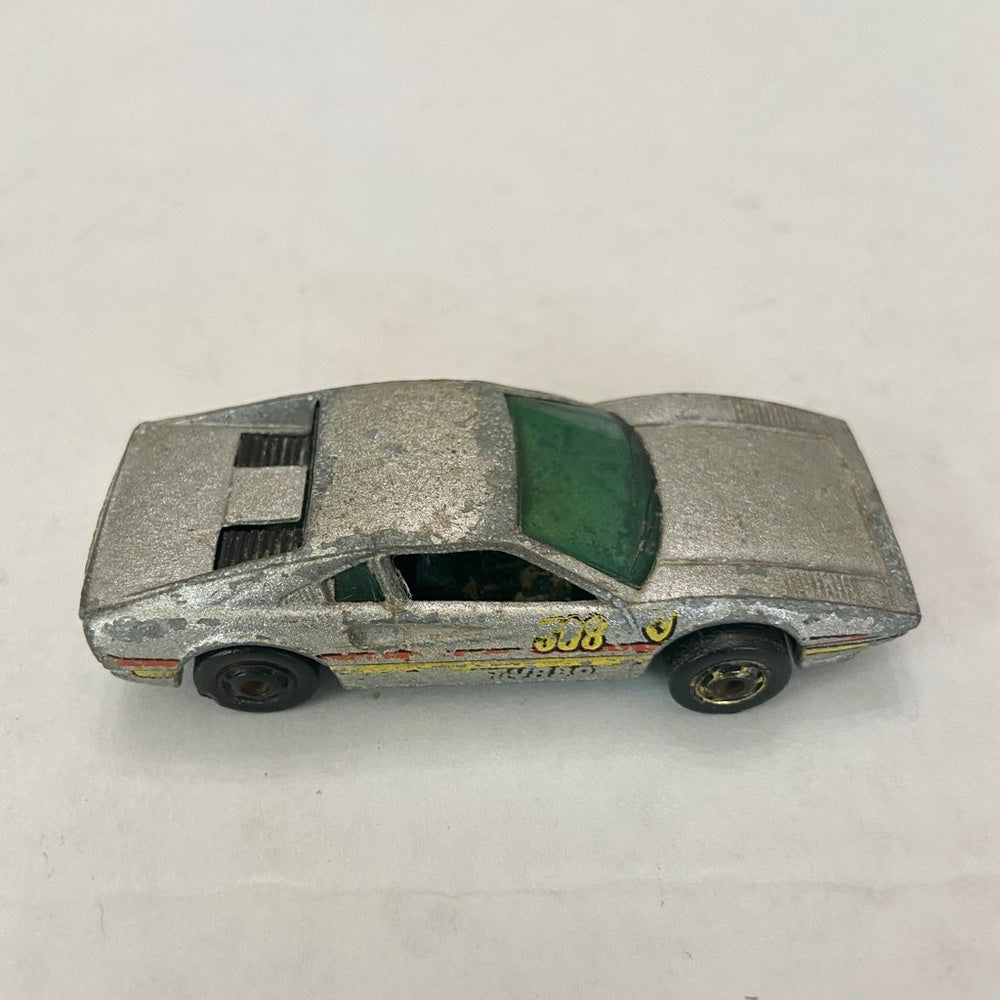 Vintage Hotwheels-Mattel Inc. 1982 Racebatt 308 Silver Sports Car