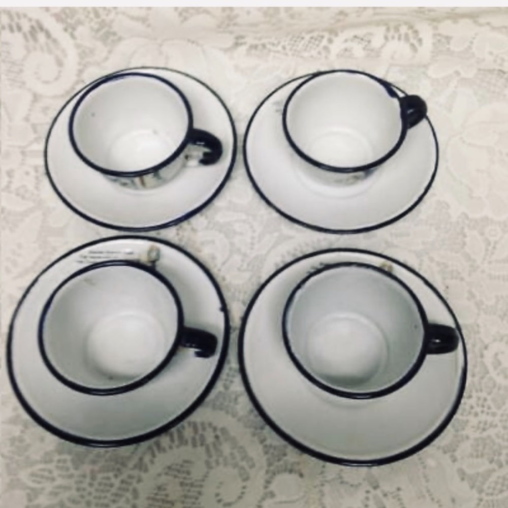 Antique, Rare, 17pc Nursery Rhyme, Enamelware Tea Set (A)