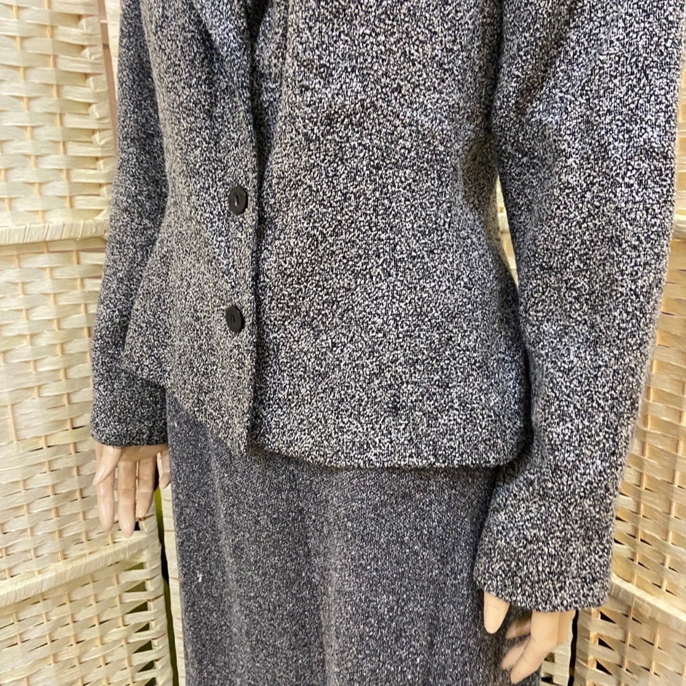 Gray Blazer and Skirt Set - Size M