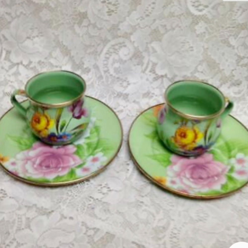 Vintage, MacKenzie Childs Green Enamelware 4pcTea -Luncheon Set