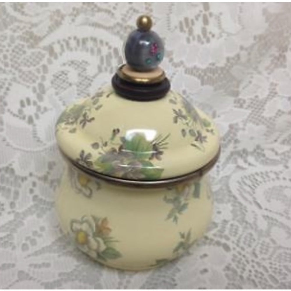 1983 Camp MacKenzie Childs Ltd., Beige Floral Enamelware, 7pcTea Set