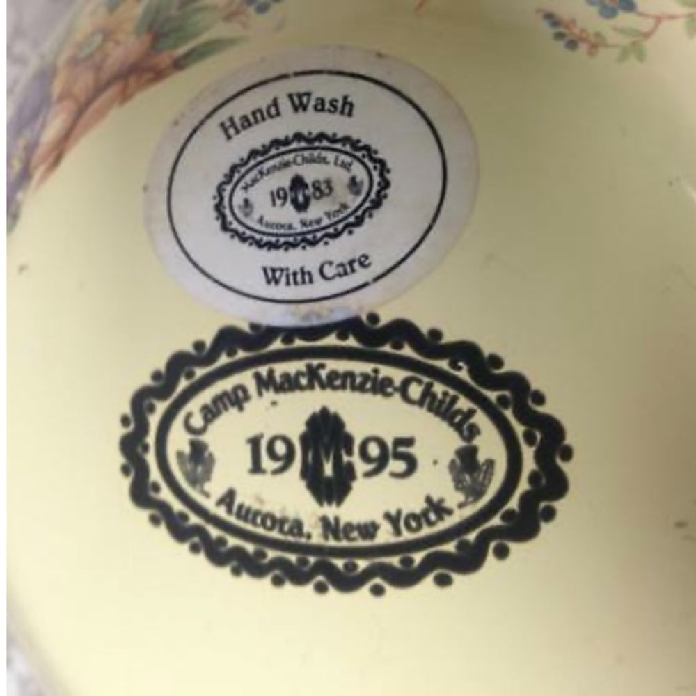 1983 Camp MacKenzie Childs Ltd., Beige Floral Enamelware, 7pcTea Set