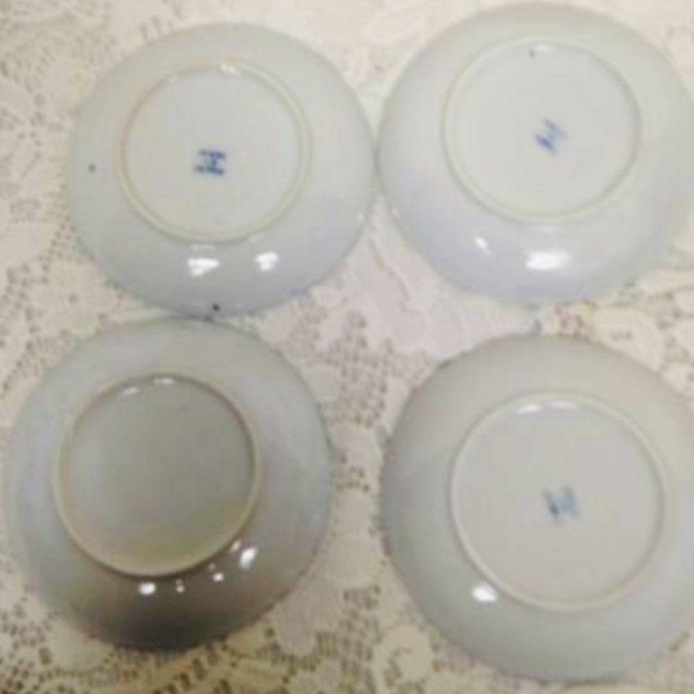 Vintage Made in Japan, Blue Willow 21pc Child’s Tea-Dinner Set with Pink Basket