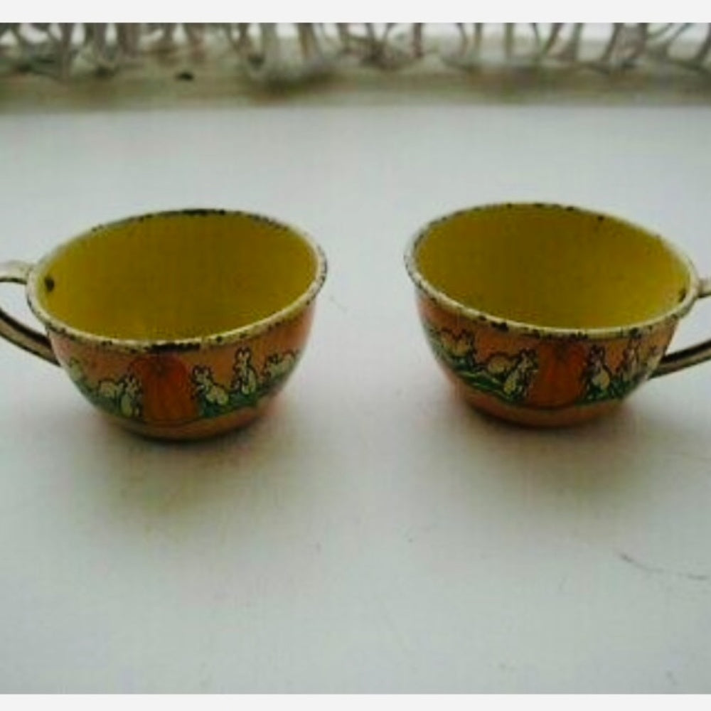 1930s Ohio Art, Fern B. Peat Cinderella 9-pc Child’s Tin Tea Set