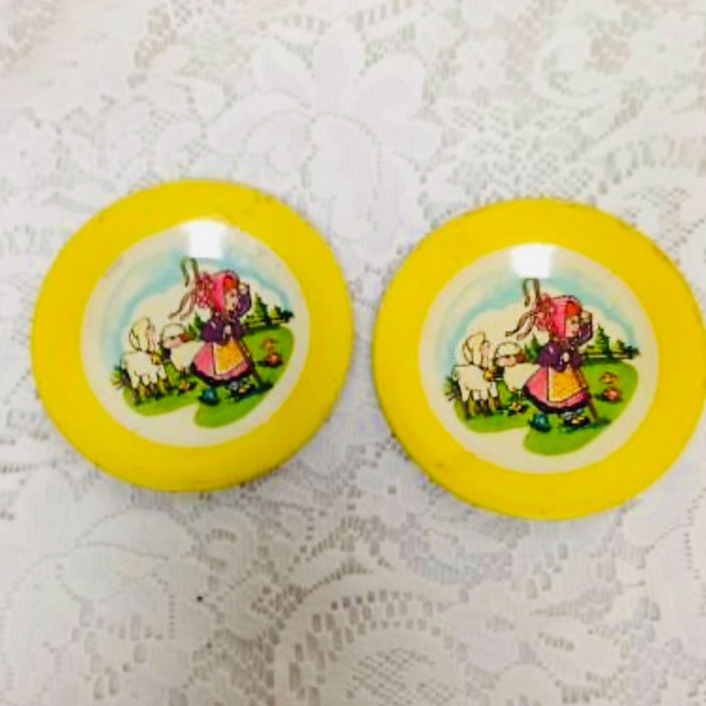 1960s, Rare 10-pc Wolverine Bo-Peep Child’s Tin Tea Set