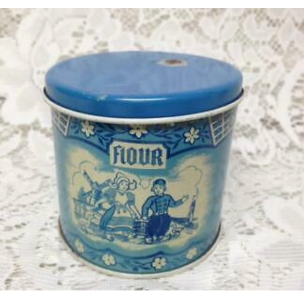 Rare 1948 Child’s Wolverine Delft 7-pc Canister Set