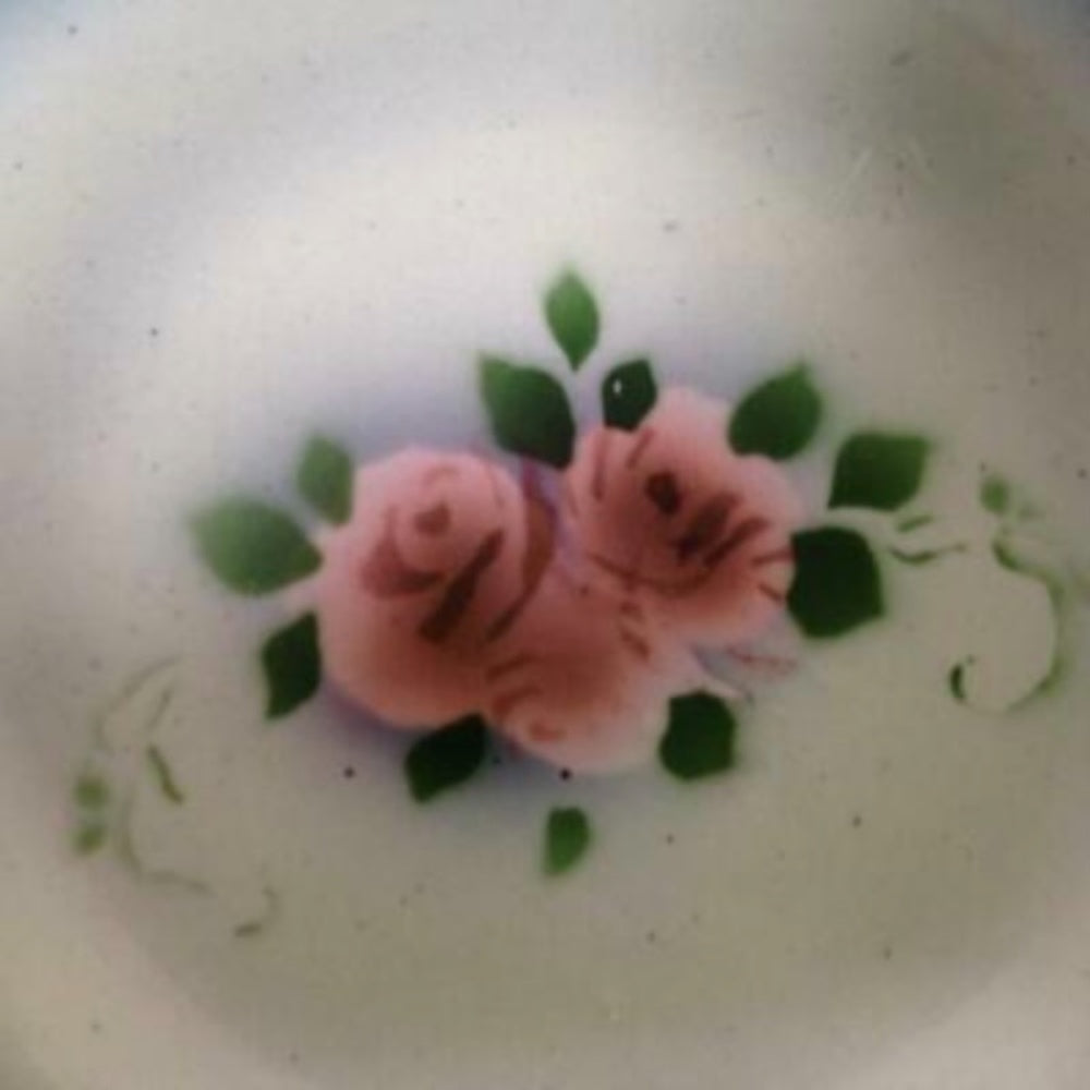 Vintage, Rare, Child’s 4pc Floral Enamelware Plates