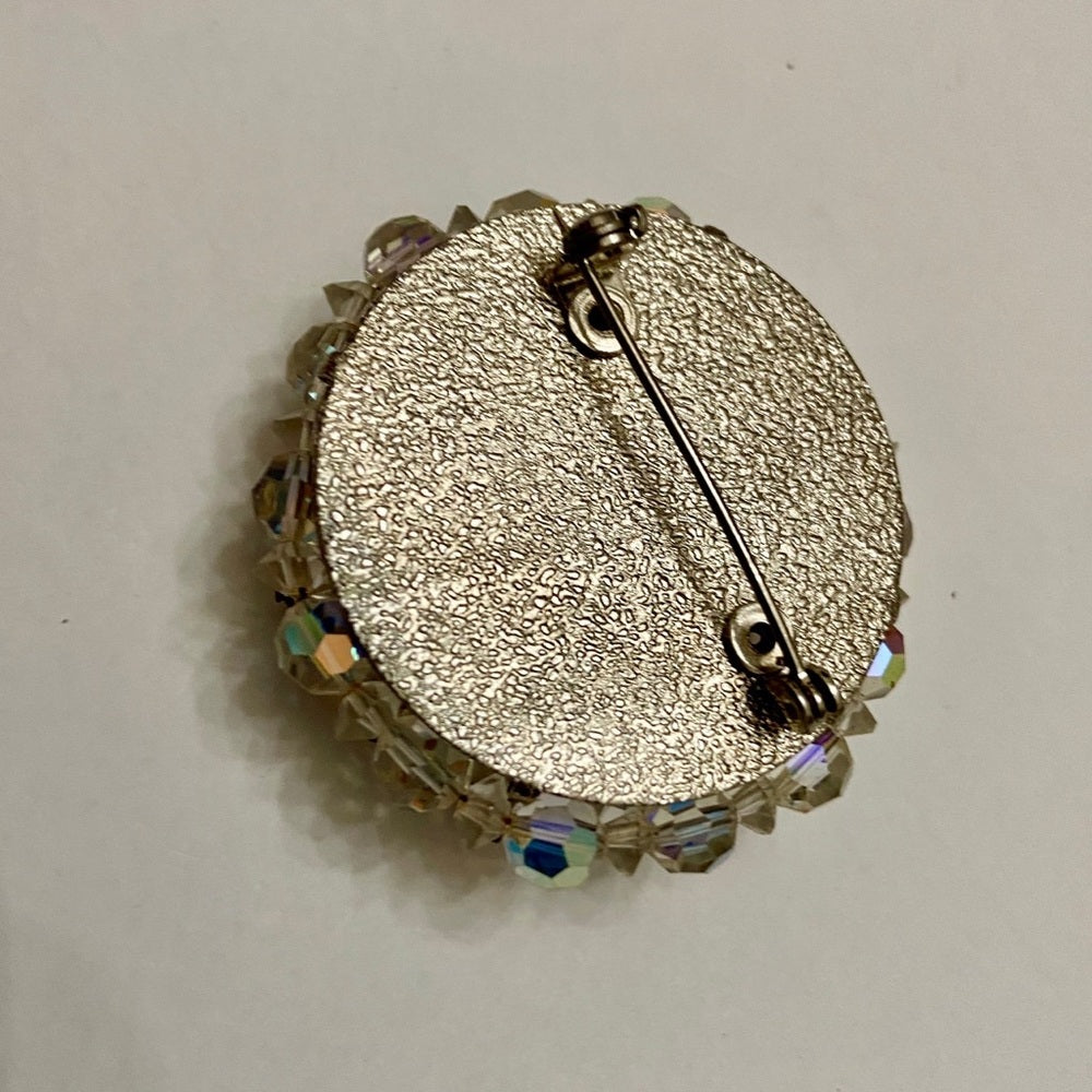 Vintage Aurora Borealis Rhinestone 2in Brooch