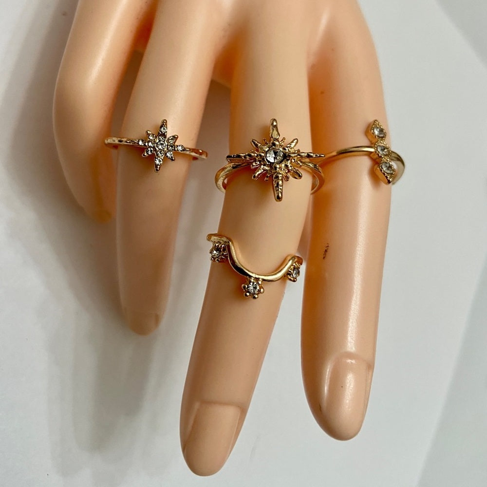 Vintage 4pc Gold Tiny Rings
