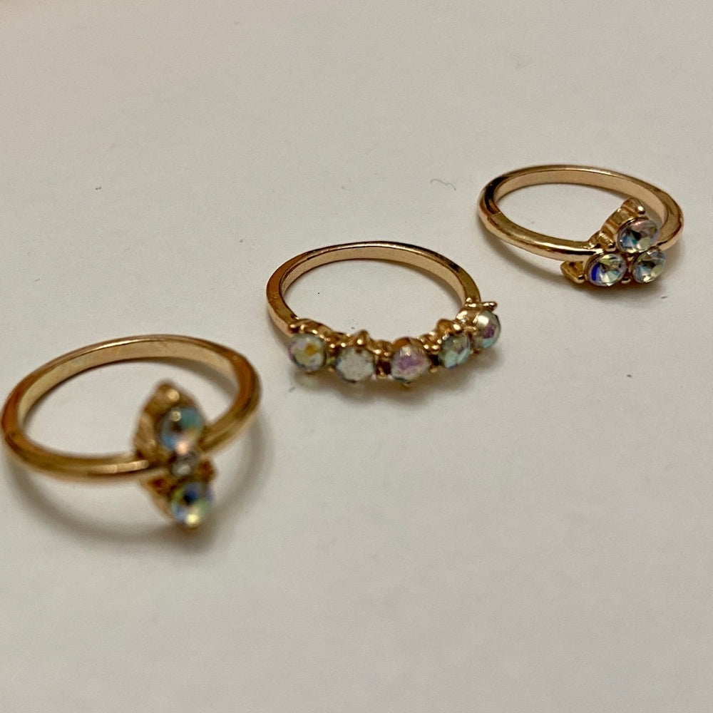 Vintage 3pc Gold Tiny Rings