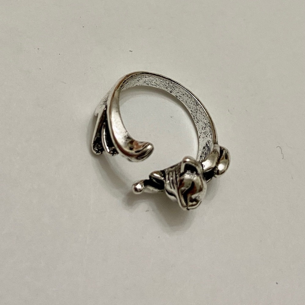 Custom Made Cat Hugger Silver Tone Ring