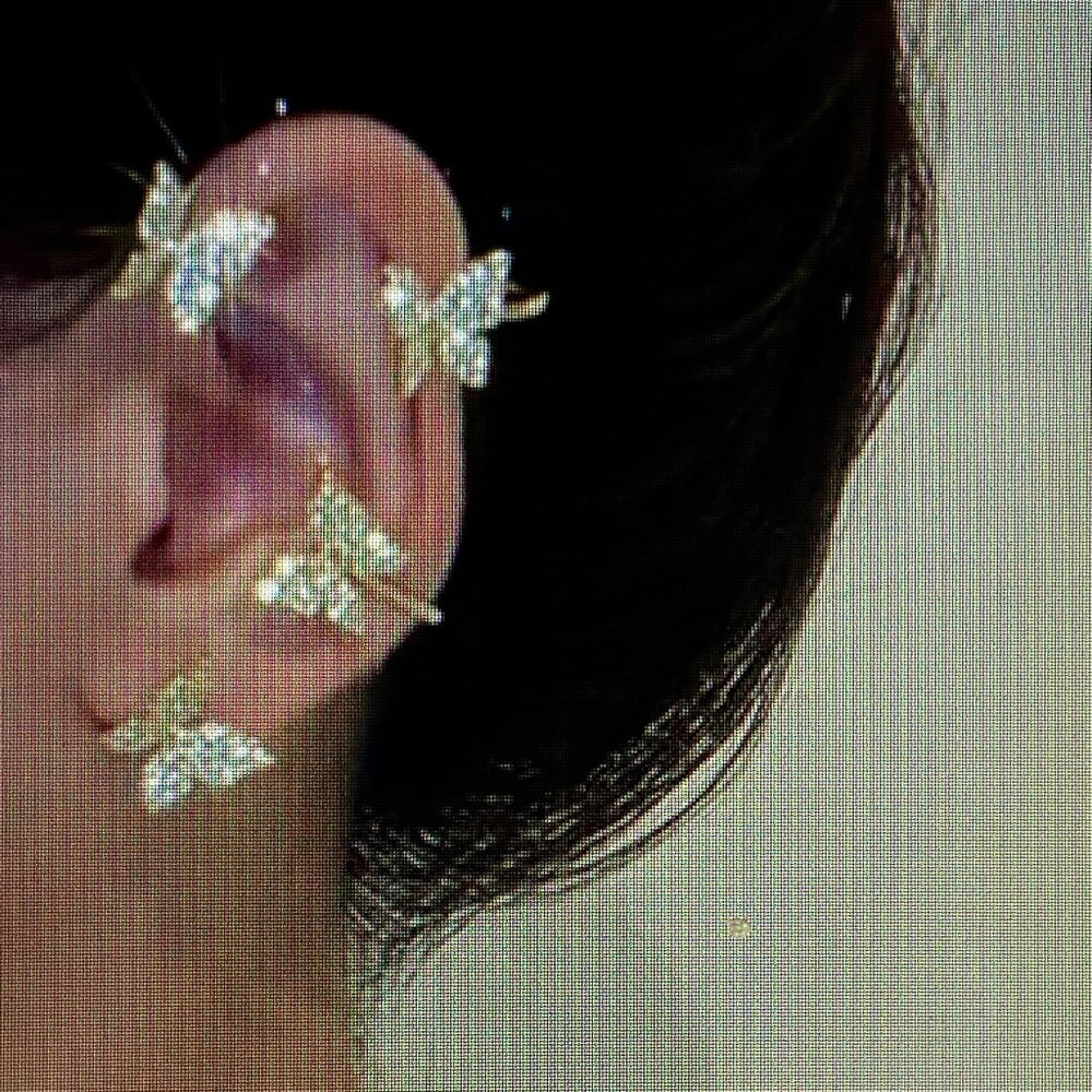 Unique, Elegant Butterfly Gold Clip-on Earrings (Left Side)