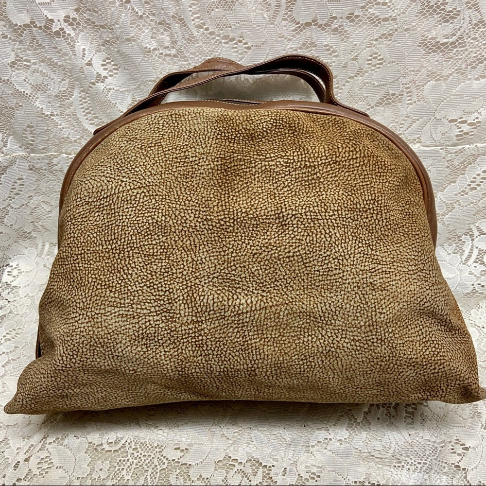 Borbonese Red Wall Quail Suede Leather Handbag