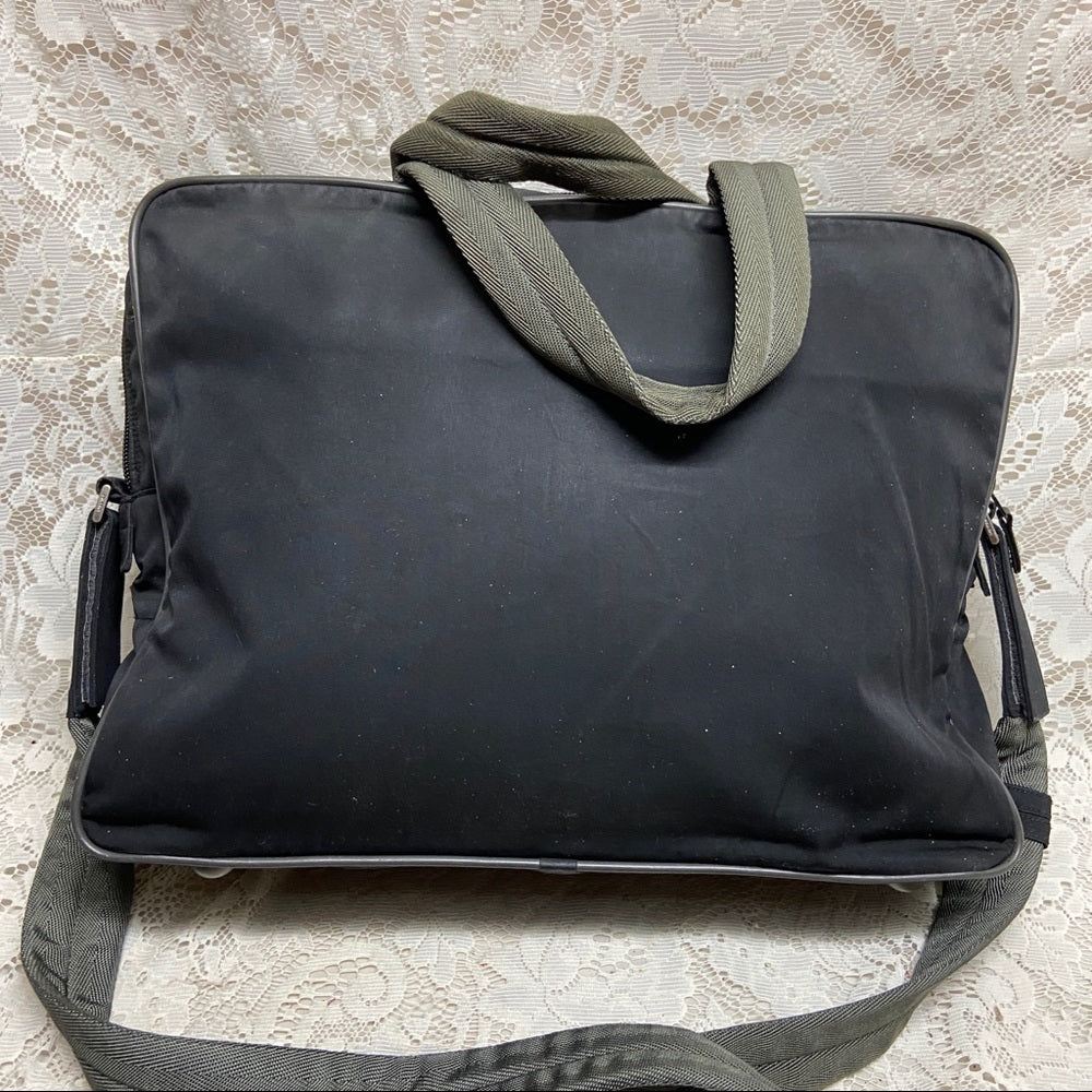 Prada Black Nylon Laptop Travel Crossbody