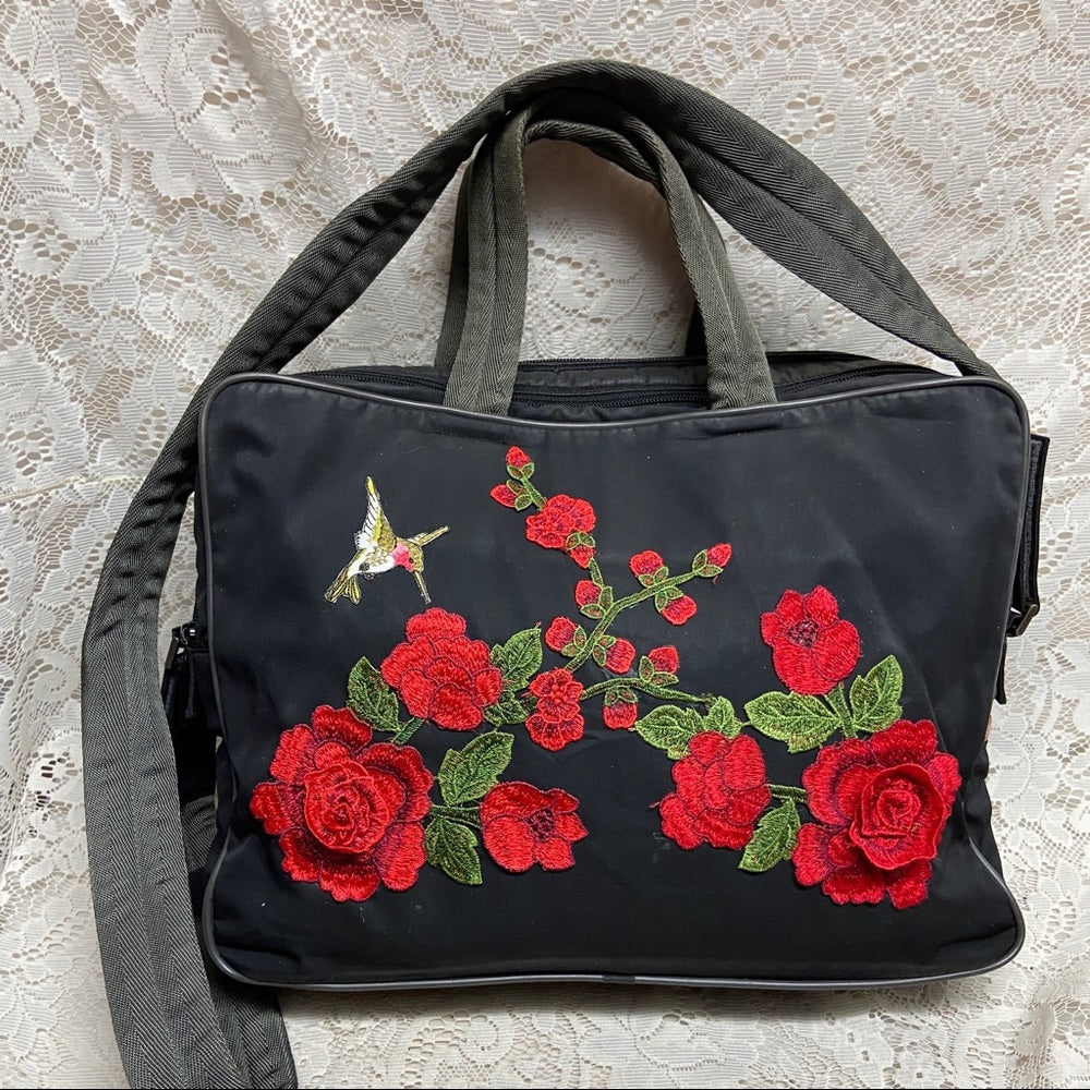 Prada Black Nylon Laptop Travel Crossbody