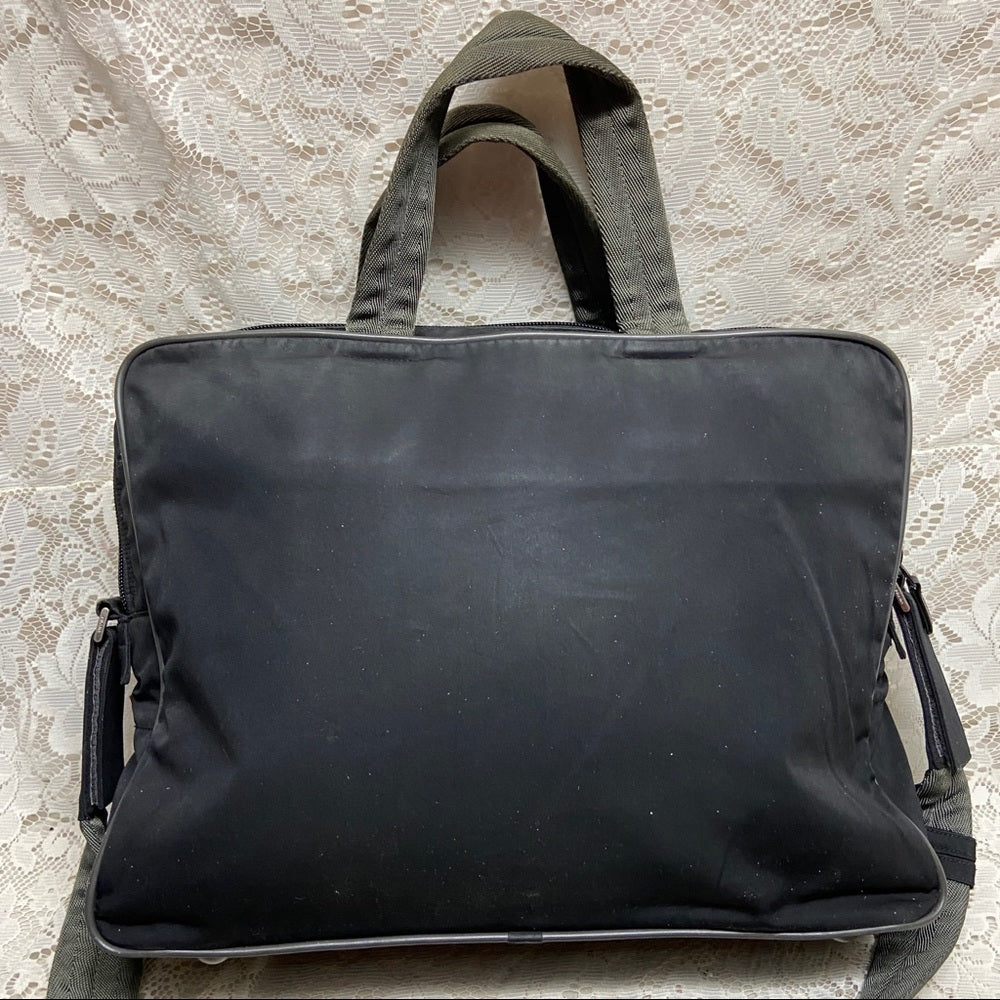 Prada Black Nylon Laptop Travel Crossbody