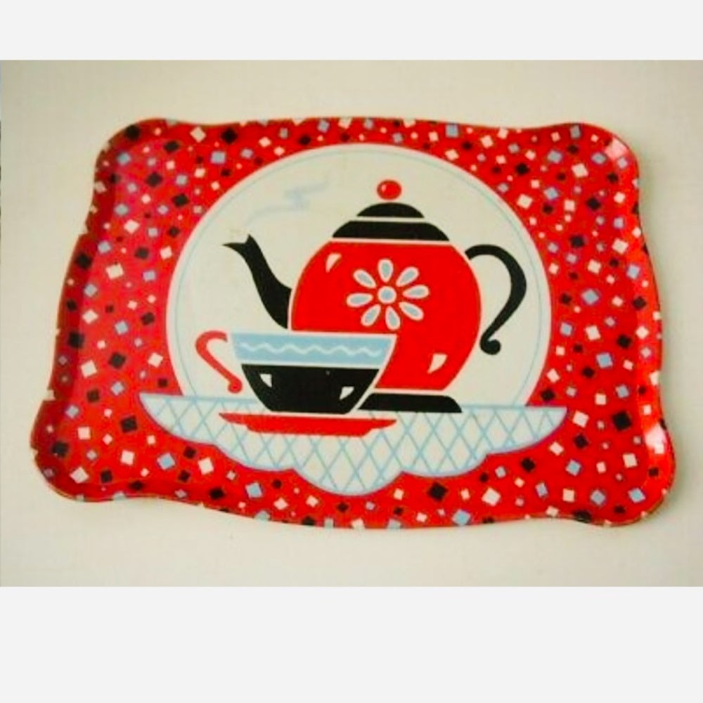 1959, Coffee Time Ohio Art, 8 pc Tin Child’s Tea Set