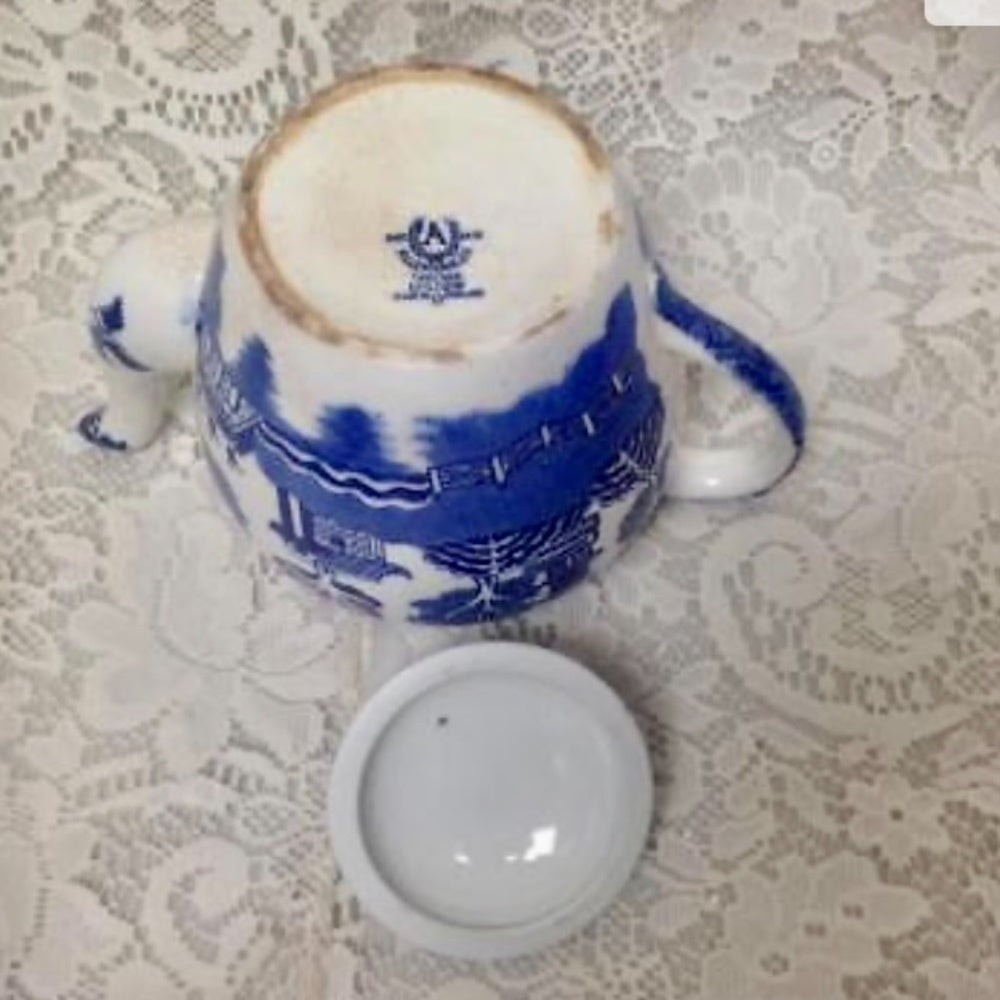 Vintage, Allerton, Blue Willow 6pc Tea and Dinner Set for 1