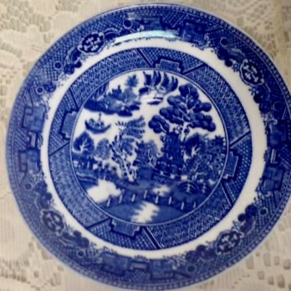 Vintage, Allerton, Blue Willow 6pc Tea and Dinner Set for 1