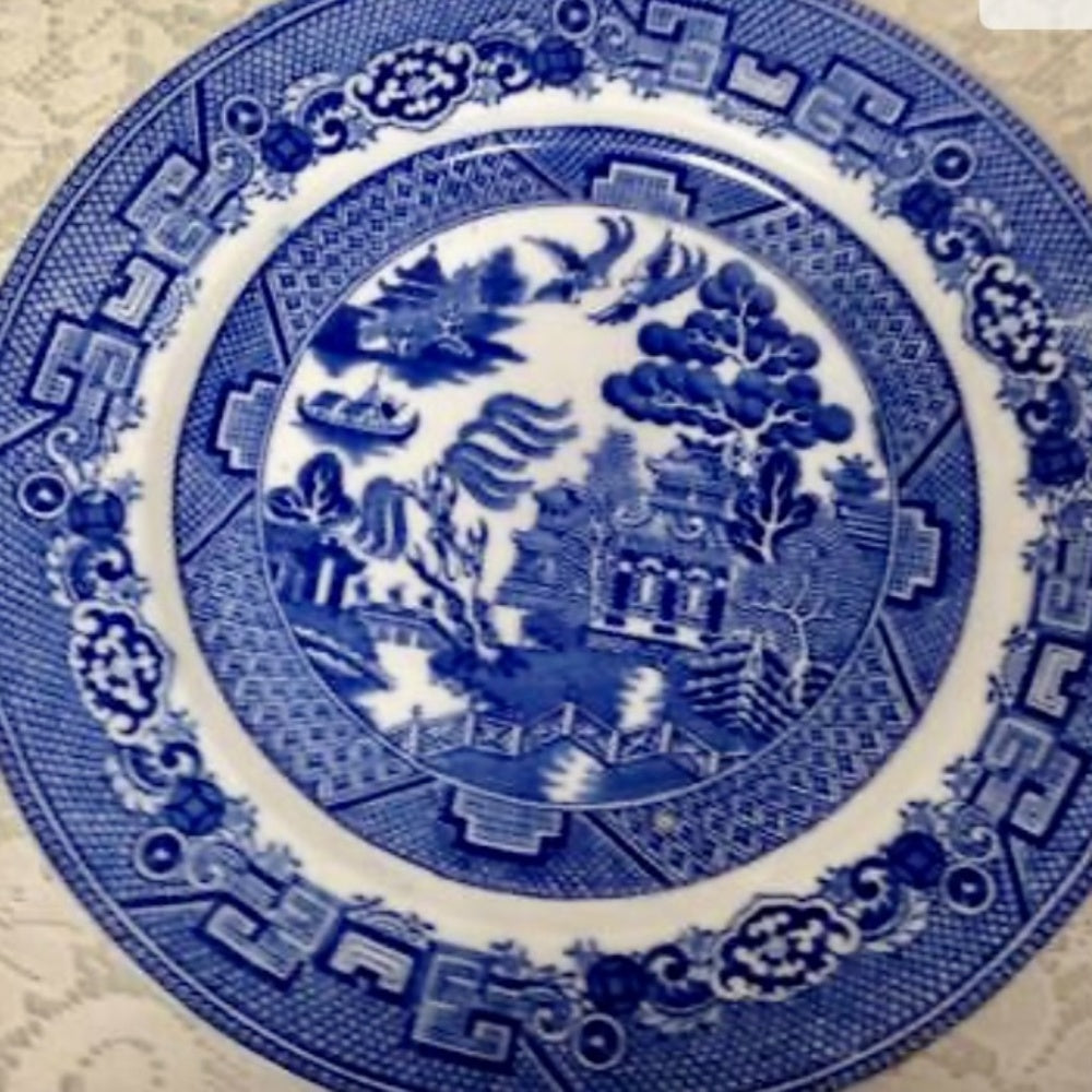Vintage, Allerton, Blue Willow 6pc Tea and Dinner Set for 1