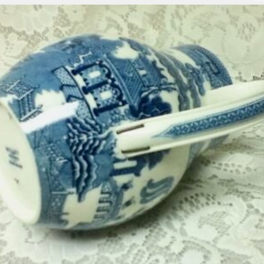 Vintage, Wedgwood, Etruria England, 8-pc Blue Willow Tea Set