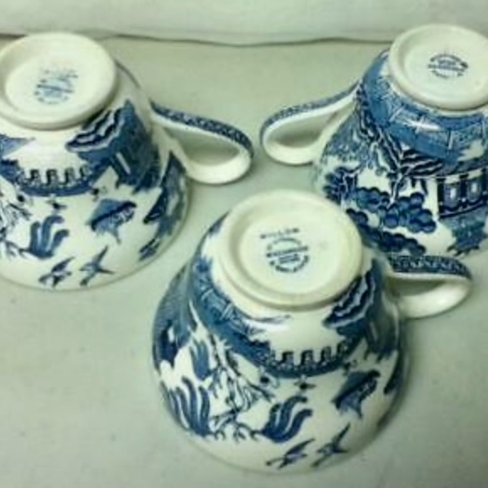 Vintage, Wedgwood, Etruria England, 8-pc Blue Willow Tea Set