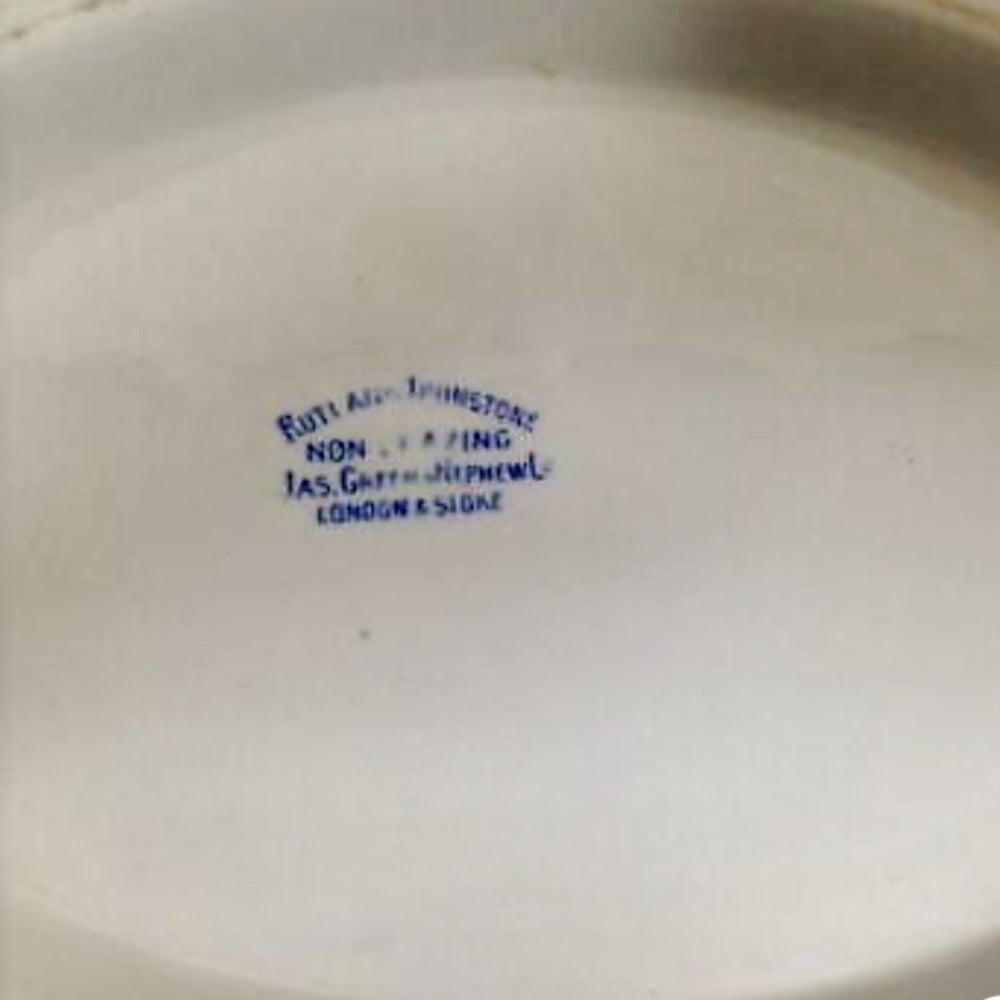 Vintage, Ruth Ann Ironstone, 2pc Blue Willow, Large Soup Tureen 11in x 8in x 5in