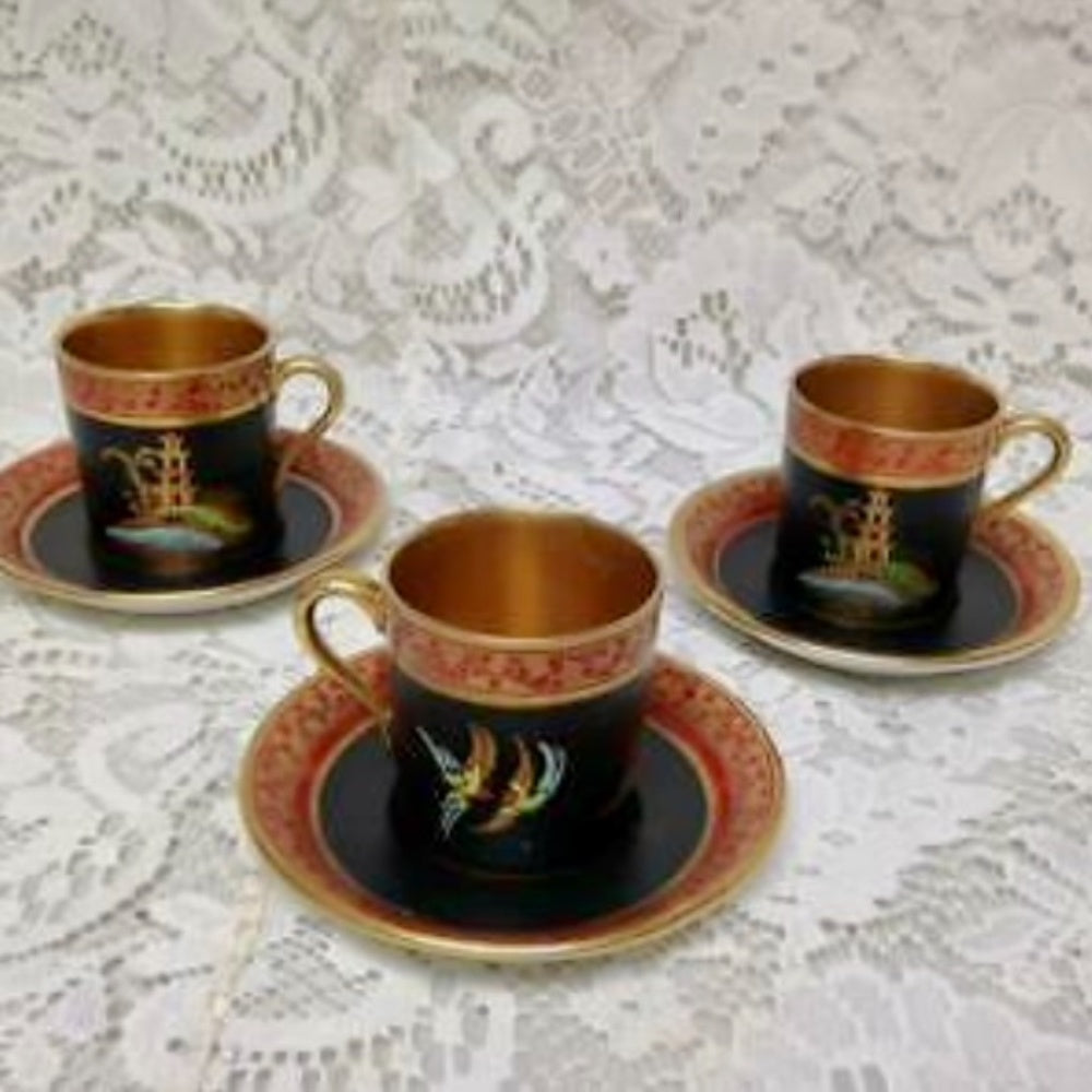 1894-1927 Rare, Carlton Ware England, Polychrome Blue Willow, 11pc Demi Tea Set