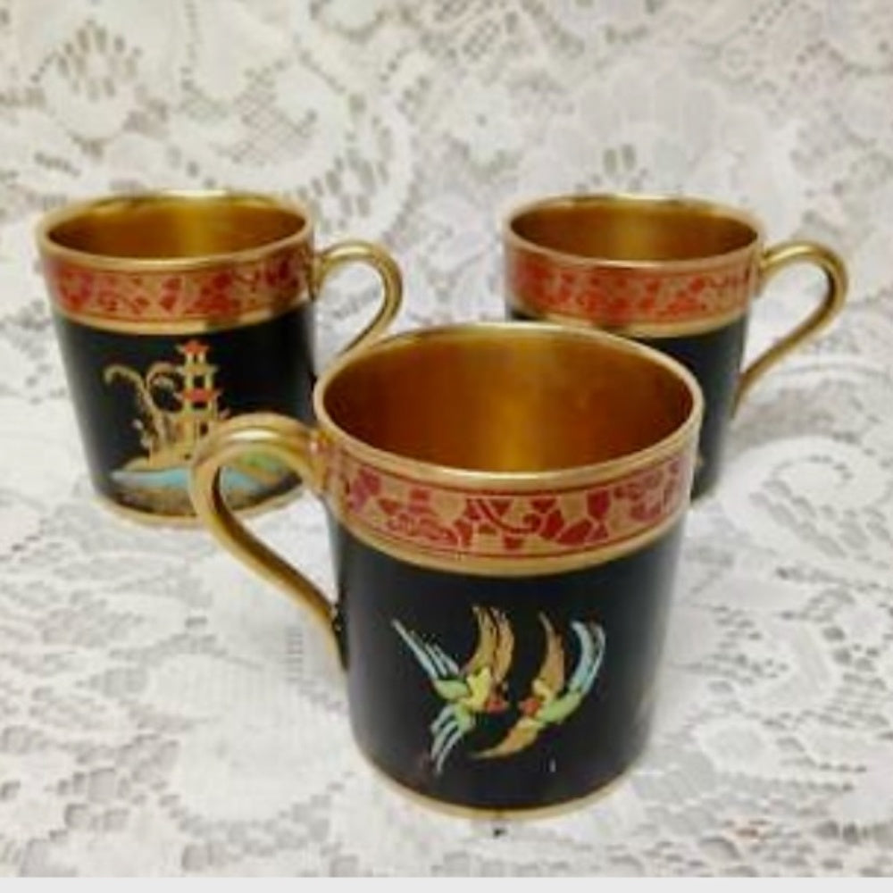 1894-1927 Rare, Carlton Ware England, Polychrome Blue Willow, 11pc Demi Tea Set
