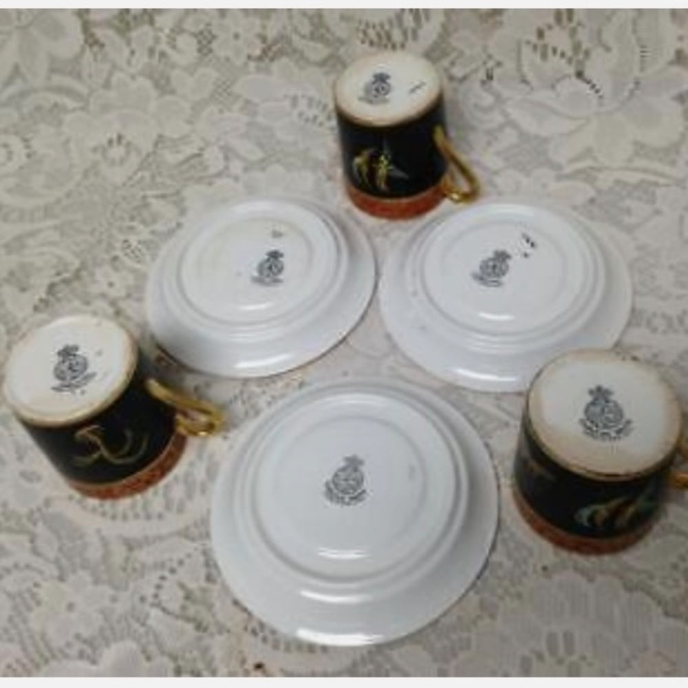 1894-1927 Rare, Carlton Ware England, Polychrome Blue Willow, 11pc Demi Tea Set