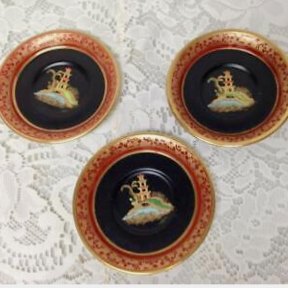 1894-1927 Rare, Carlton Ware England, Polychrome Blue Willow, 11pc Demi Tea Set