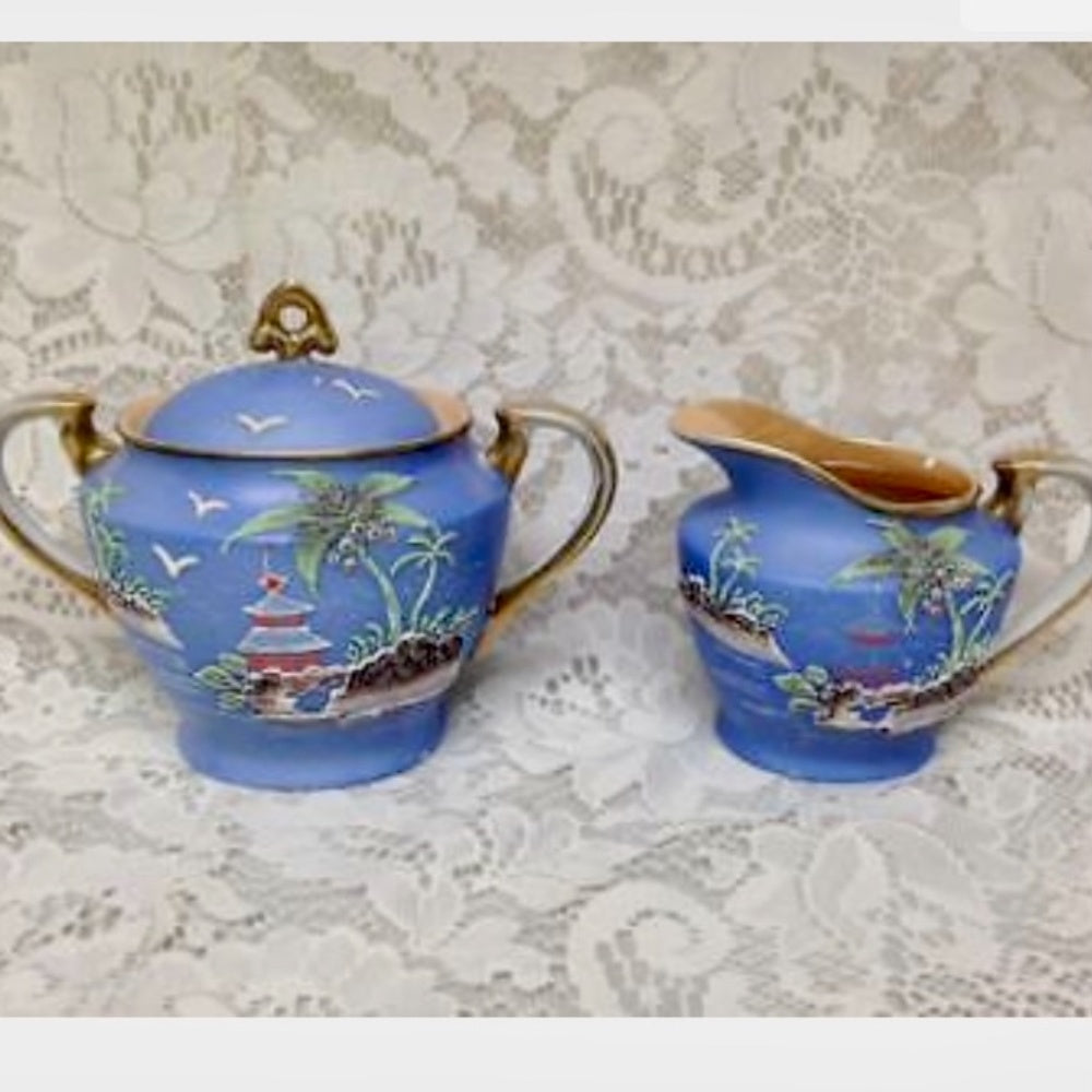 1920s, Moriyama-Morimura, Japan, Variant Polychrome Willow 11pc - Tea Set
