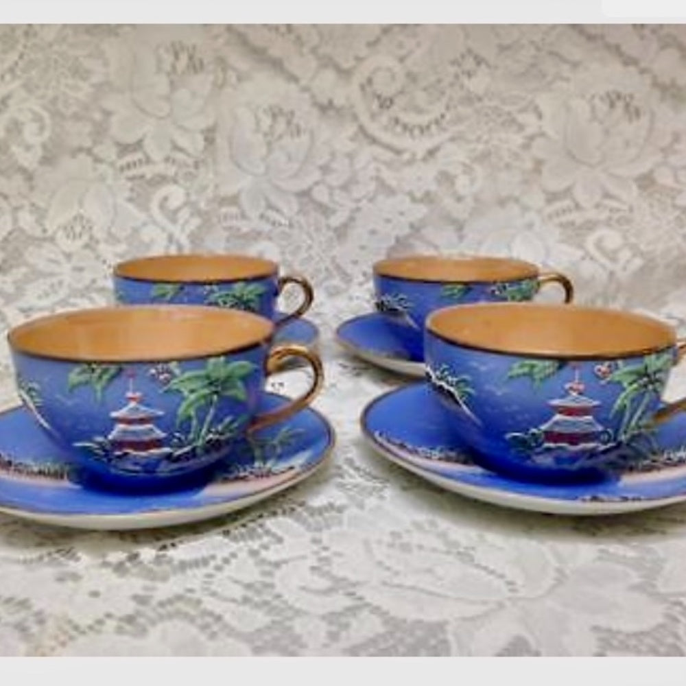 1920s, Moriyama-Morimura, Japan, Variant Polychrome Willow 11pc - Tea Set