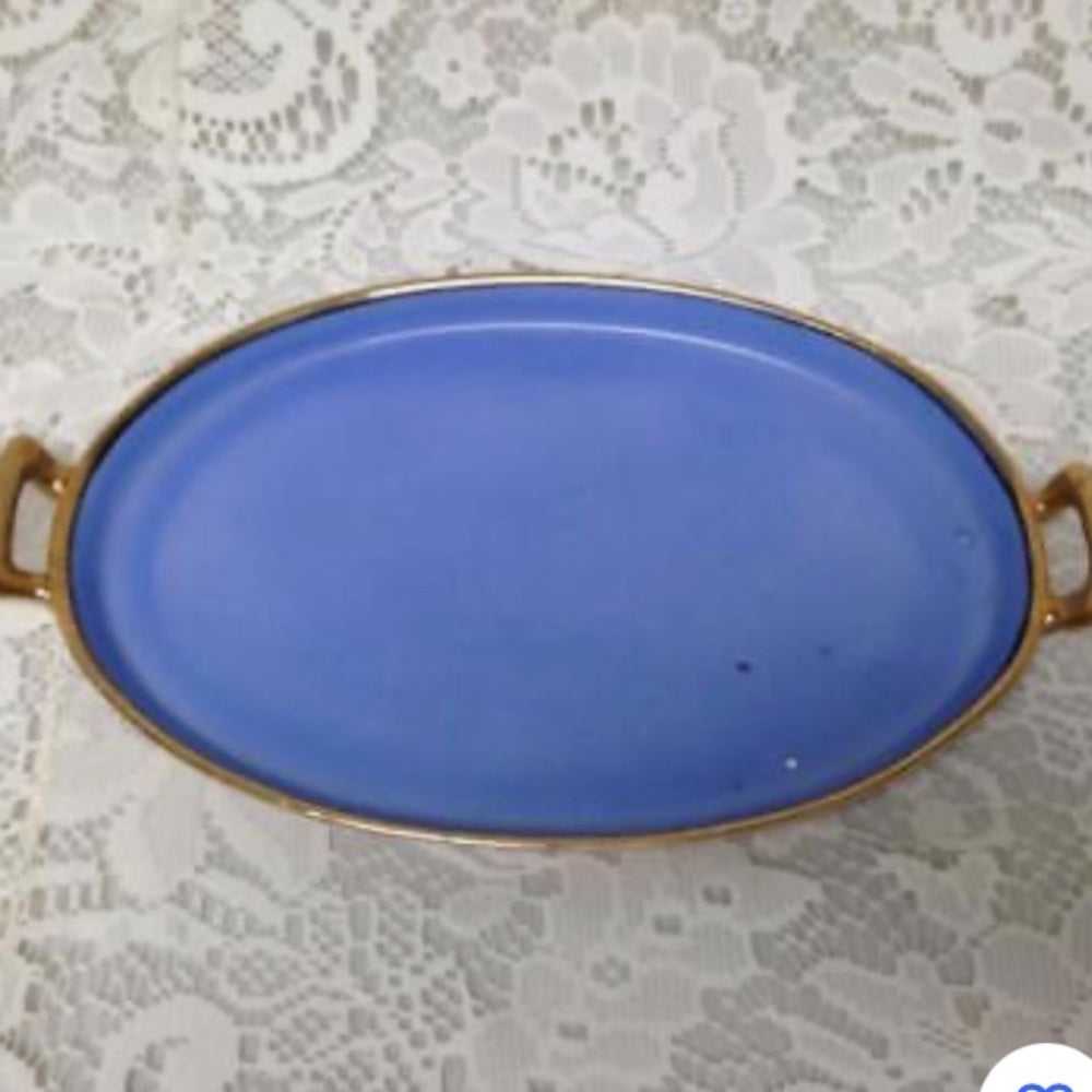 1920s, Japan, Rare, Moriage, Variant Gaudy Blue Willow 5pc Condiment Set(sftze)