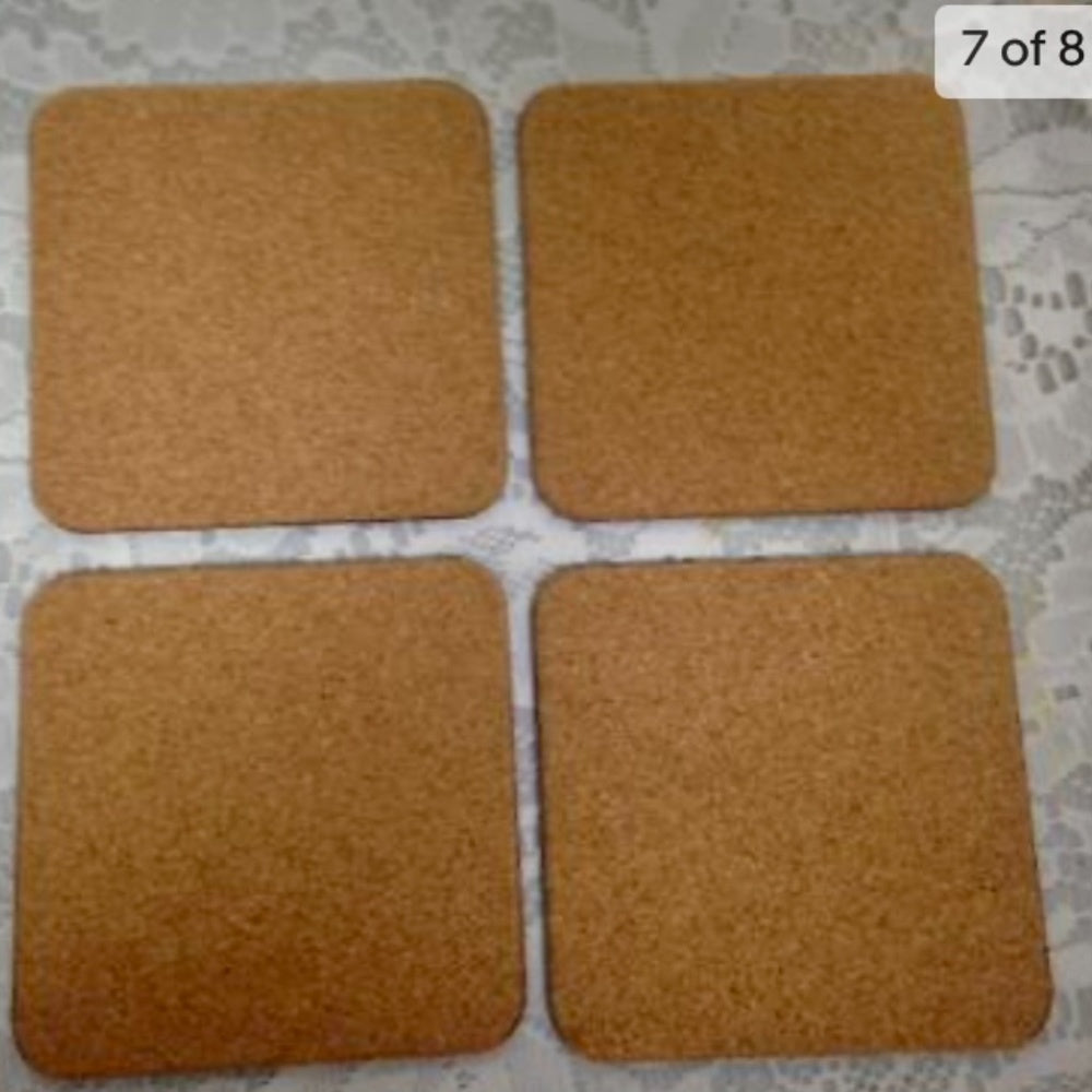 MacKenzie Childs Courtley Check, 4pc Coaster Set in Original Box