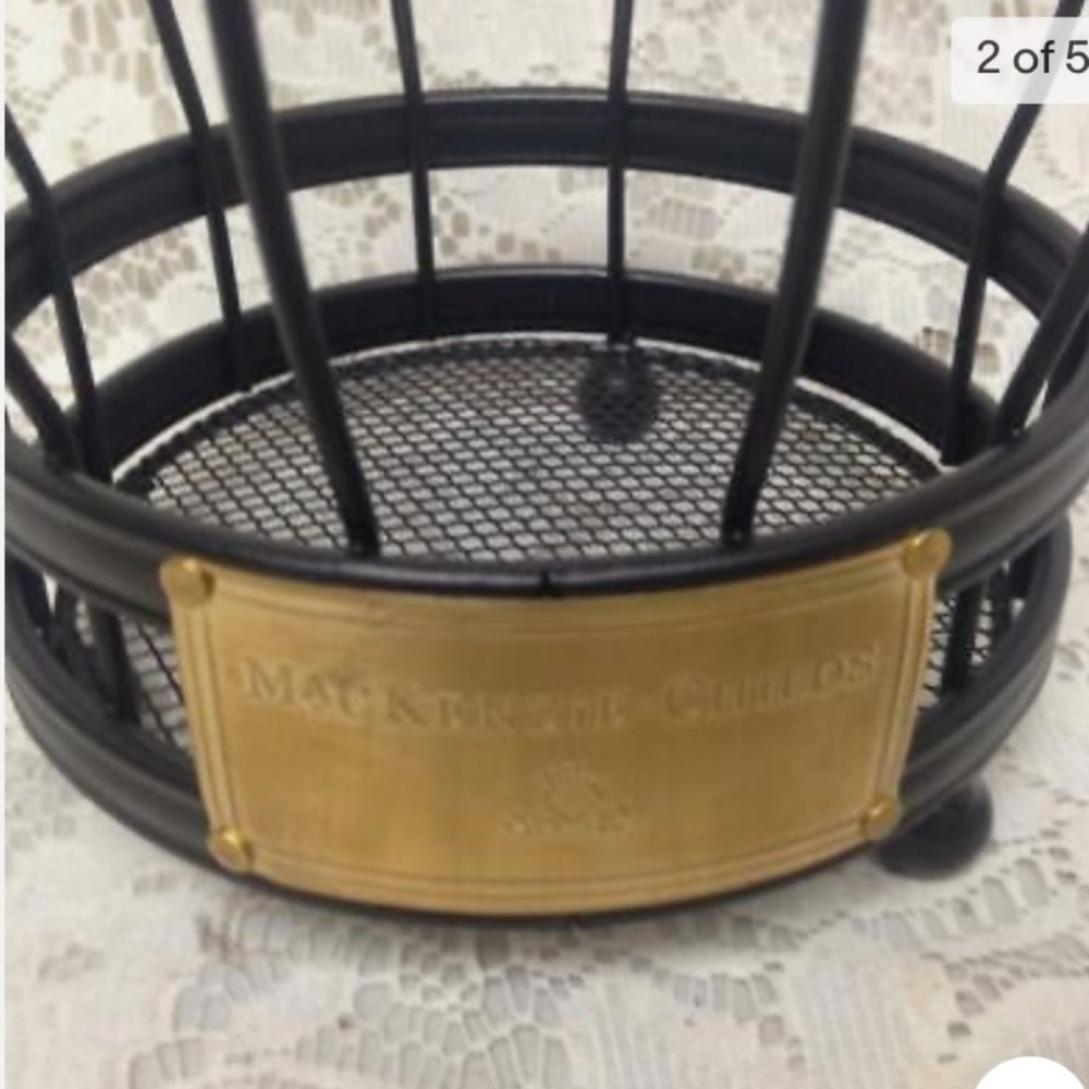 McKenzie Childs Steel Utensil Rack 7inT x 5.5inW