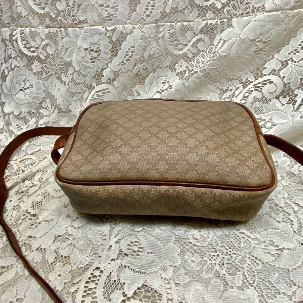 Celine, Cream Macadam Crossbody Handbag
