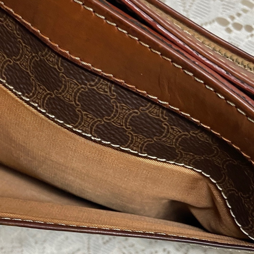 Celine, Brown Mono 2-way Clutch ,Crossbody Handbag