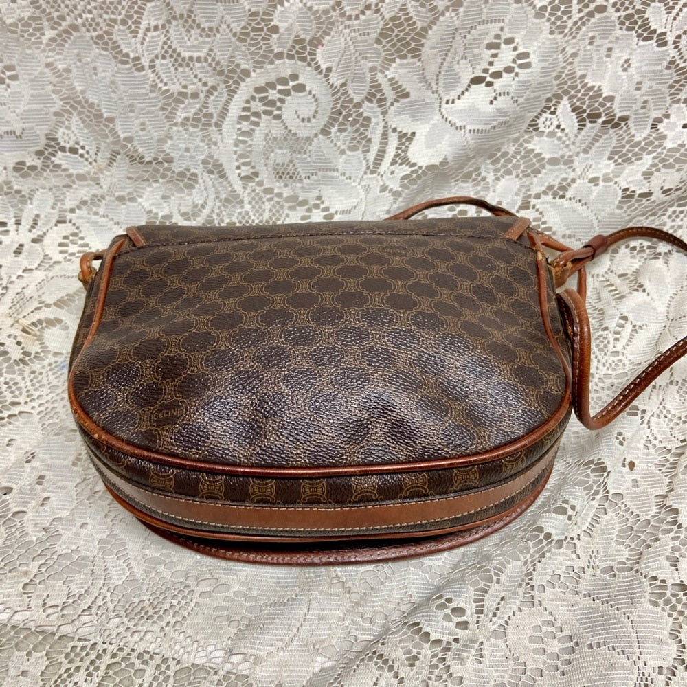 Celine, Brown Macadam Shoulder Handbag