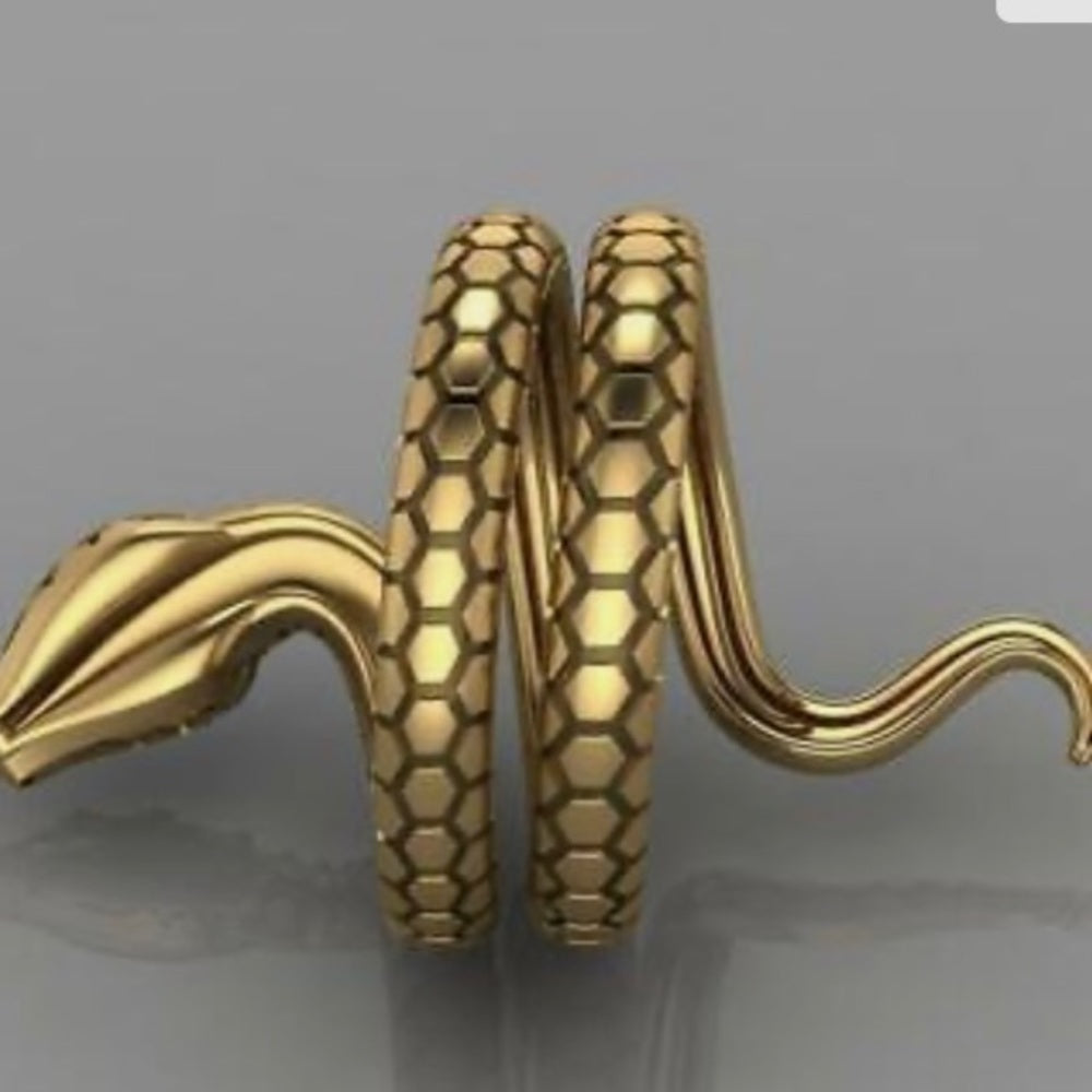 Snake Cubic Zirconia Gold Plated Ring