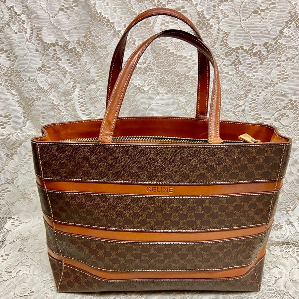 Celine Brown Macadam Handbag 10in x 12in x 4.5in (GM)