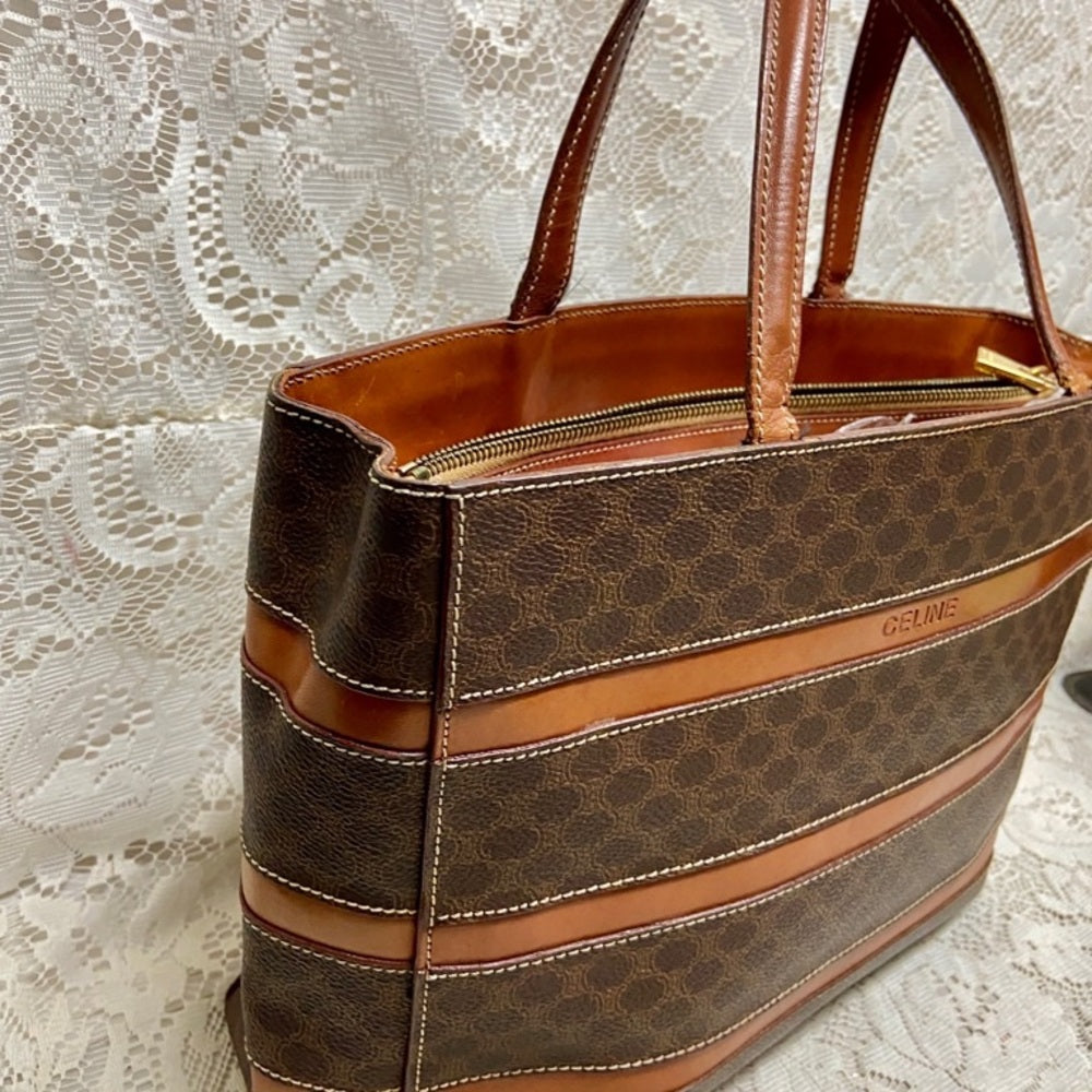 Celine Brown Macadam Handbag 10in x 12in x 4.5in (GM)