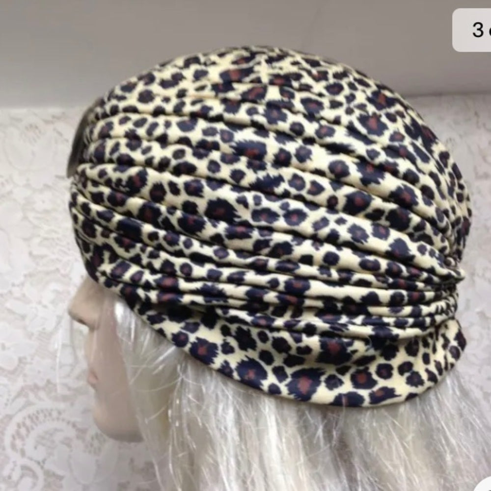 Fabulous Leopard Cloche, Turban, Flapper Style Hat