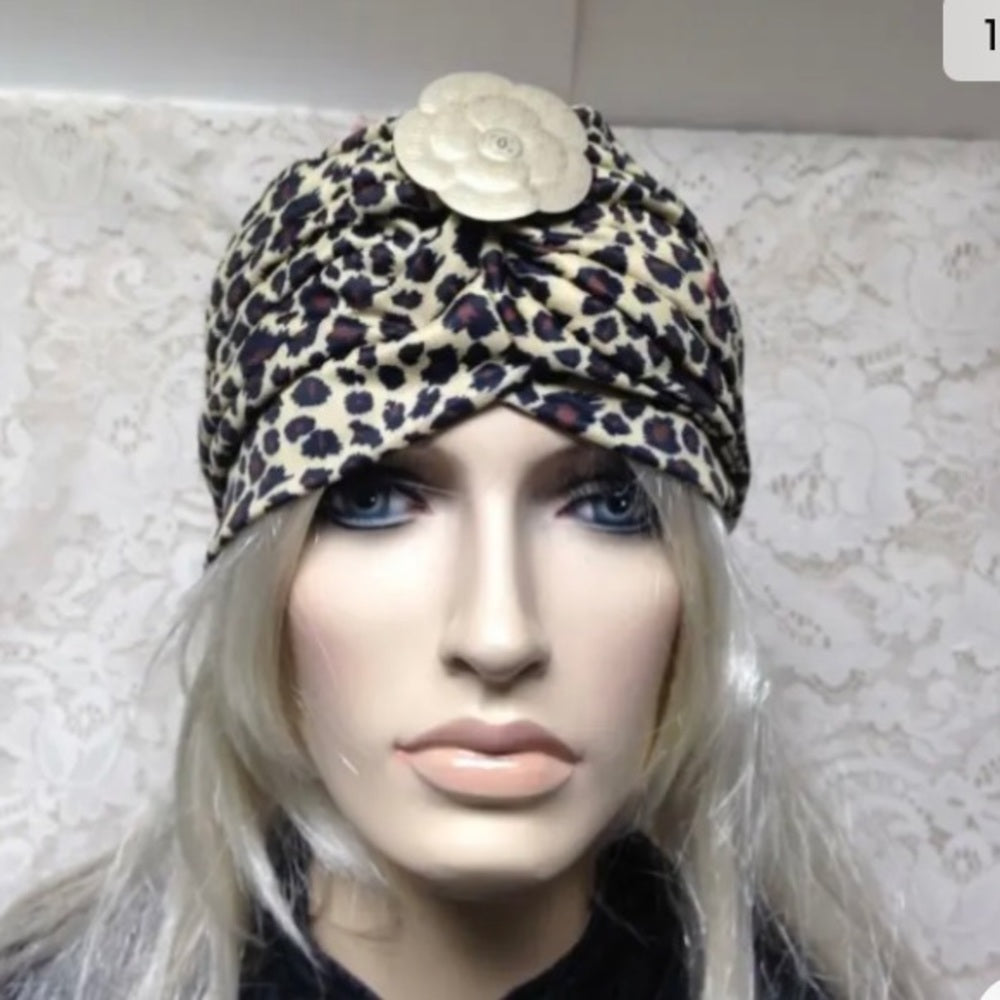 Fabulous Leopard Cloche, Turban, Flapper Style Hat