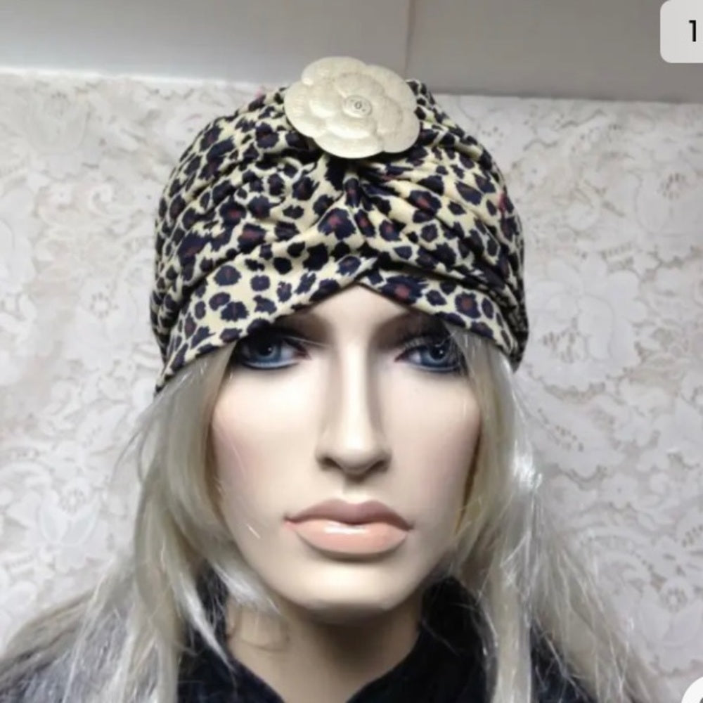 Fabulous Leopard Cloche, Turban, Flapper Style Hat
