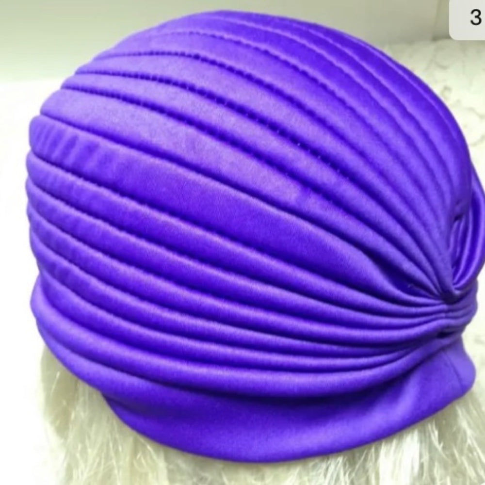 Fabulous Purple Cloche, Turban, Flapper Style Hat