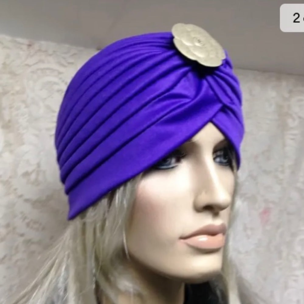 Fabulous Purple Cloche, Turban, Flapper Style Hat
