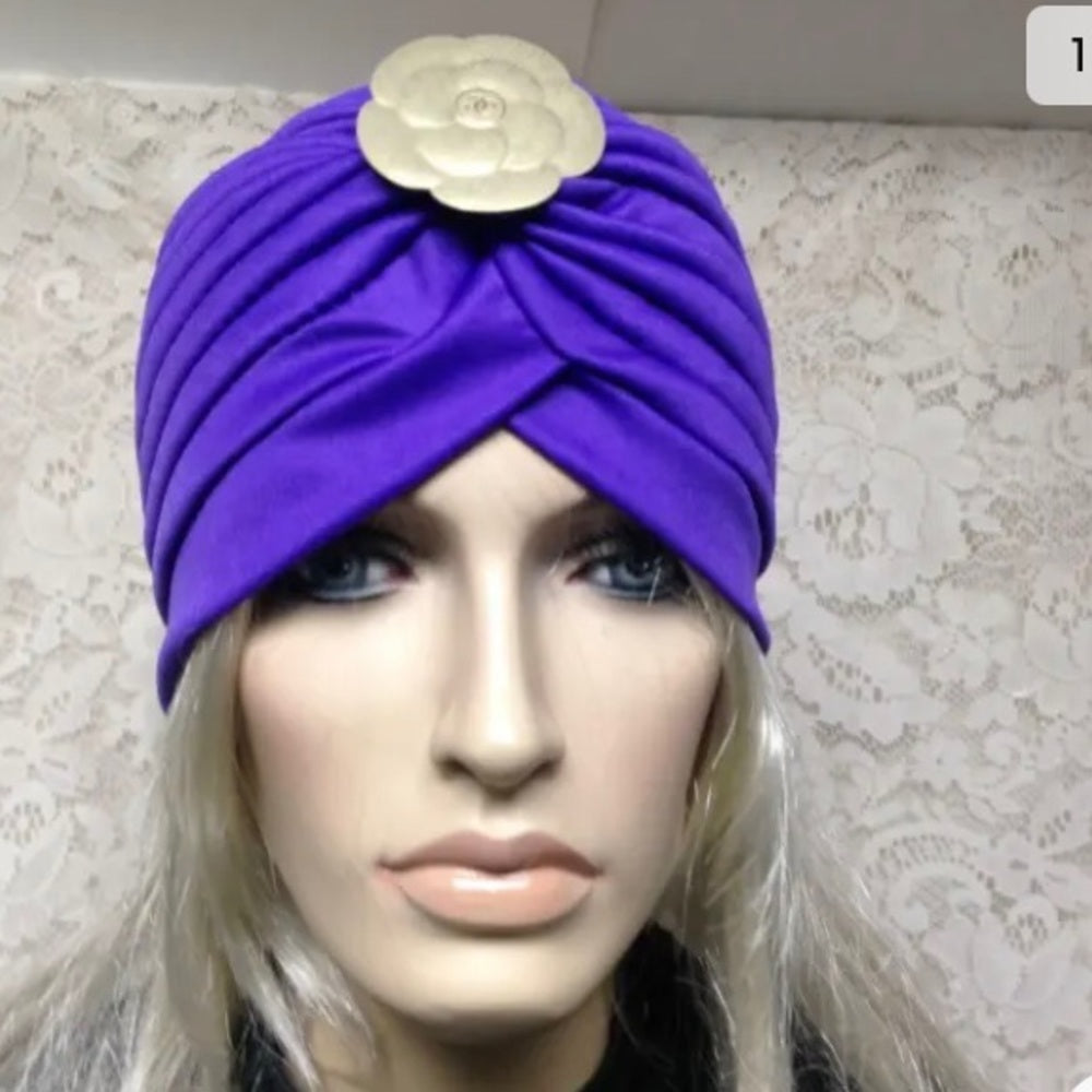 Fabulous Purple Cloche, Turban, Flapper Style Hat