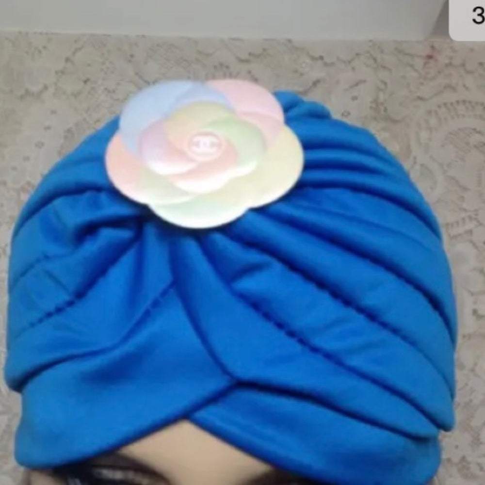 Fabulous Sky Blue Cloche, Turban, Flapper Style Hat