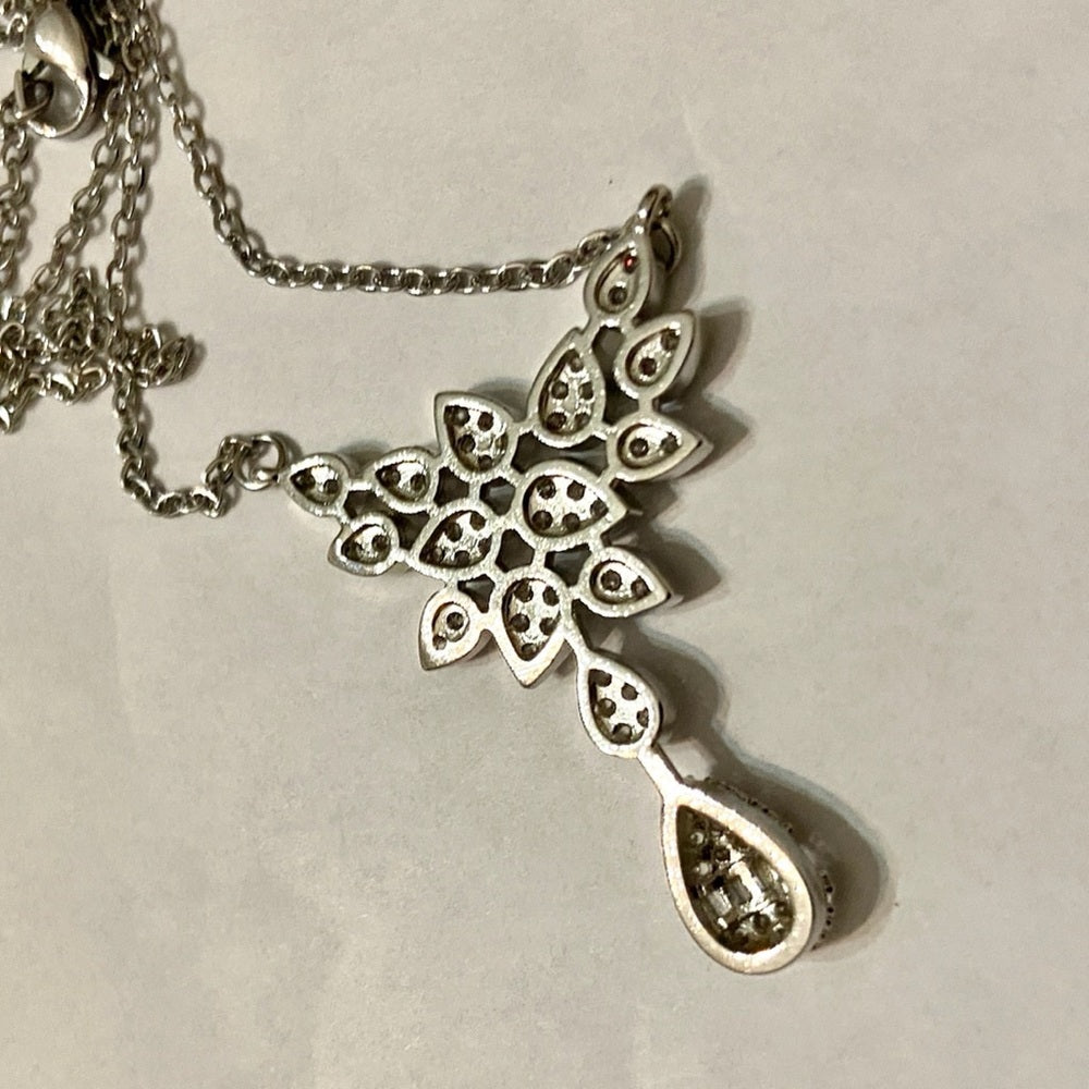 Faux Diamonds-Cubic Zirconia 925 Silver Filled Chain Necklace